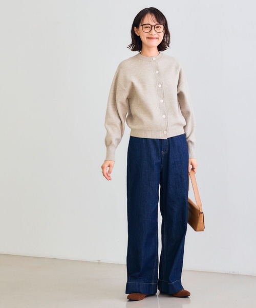 セール】《洗える・タンブル乾燥可》クルーネックニットカーディガン