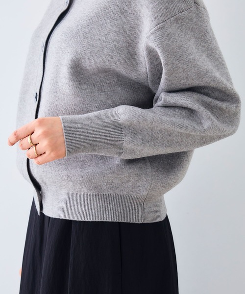 洗える・タンブル乾燥可》クルーネックニットカーディガン【CROSS