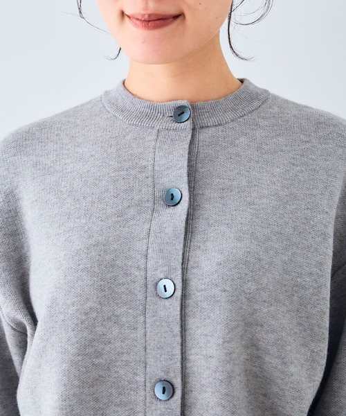 CROSS FUNCTION（クロスファンクション）の「《洗える・タンブル乾燥可》クルーネックニットカーディガン【CROSS FUNCTION/クロスファンクション】（ニット/セーター・レディース・杢グレー/ライトブルー/ブラック/グレイッシュベージュ/レッド/モカ/チャコールグレー・M/LL/L）」の20枚目の写真