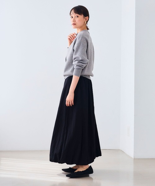 CROSS FUNCTION（クロスファンクション）の「《洗える・タンブル乾燥可》クルーネックニットカーディガン【CROSS FUNCTION/クロスファンクション】（ニット/セーター・レディース・杢グレー/ライトブルー/ブラック/グレイッシュベージュ/レッド/モカ/チャコールグレー・M/LL/L）」の17枚目の写真