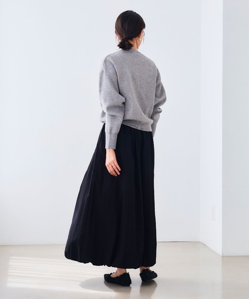 CROSS FUNCTION（クロスファンクション）の「《洗える・タンブル乾燥可》クルーネックニットカーディガン【CROSS FUNCTION/クロスファンクション】（ニット/セーター・レディース・杢グレー/ライトブルー/ブラック/グレイッシュベージュ/レッド/モカ/チャコールグレー・M/LL/L）」の16枚目の写真