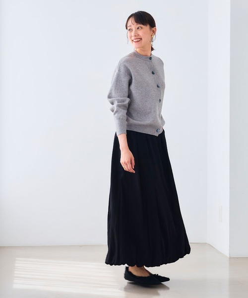 CROSS FUNCTION（クロスファンクション）の「《洗える・タンブル乾燥可》クルーネックニットカーディガン【CROSS FUNCTION/クロスファンクション】（ニット/セーター・レディース・杢グレー/ライトブルー/ブラック/グレイッシュベージュ/レッド/モカ/チャコールグレー・M/LL/L）」の15枚目の写真