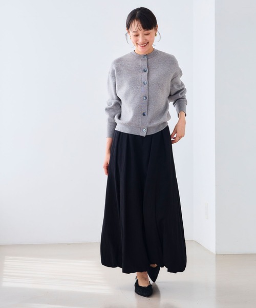 CROSS FUNCTION（クロスファンクション）の「《洗える・タンブル乾燥可》クルーネックニットカーディガン【CROSS FUNCTION/クロスファンクション】（ニット/セーター・レディース・杢グレー/ライトブルー/ブラック/グレイッシュベージュ/レッド/モカ/チャコールグレー・M/LL/L）」の18枚目の写真