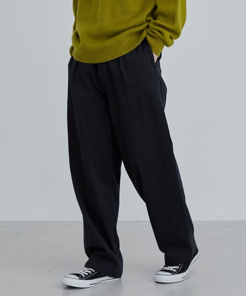 coen（コーエン）の「ウォッシュドストレッチワイドチノパンツ（チノパンツ・メンズ・ベージュ/パープル/ネイビー・M/L/XL）」の2枚目の写真