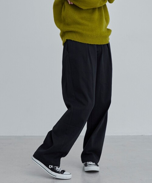 coen（コーエン）の「ウォッシュドストレッチワイドチノパンツ（チノパンツ・メンズ・ベージュ/パープル/ネイビー・M/L/XL）」の6枚目の写真