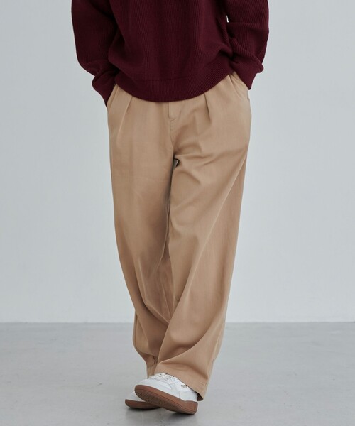coen（コーエン）の「ウォッシュドストレッチワイドチノパンツ（チノパンツ・メンズ・ベージュ/パープル/ネイビー・M/L/XL）」の12枚目の写真