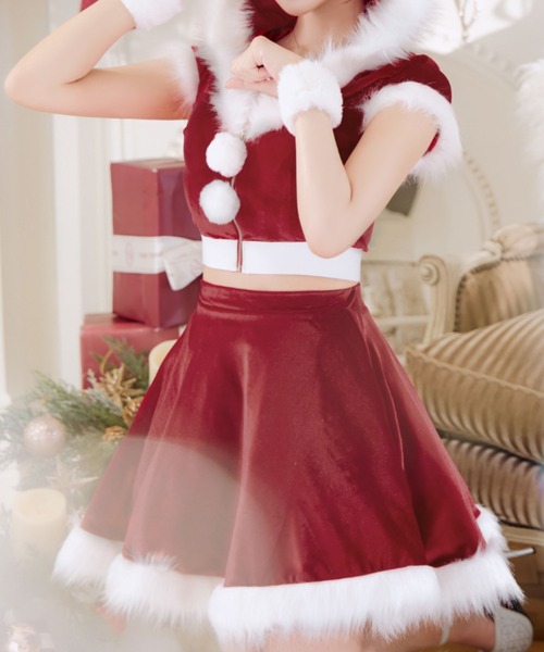 セットアップバニーフレアサンタコスプレ【サンタコス 5点セット