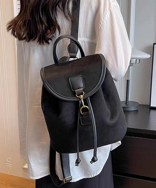 SVEC(シュベック)の「コンパクト スエード リュック / バックパック(バックパック/リュック・レディース・ブラウン系その他/ブラック系その他・FREE)」の13枚目の写真