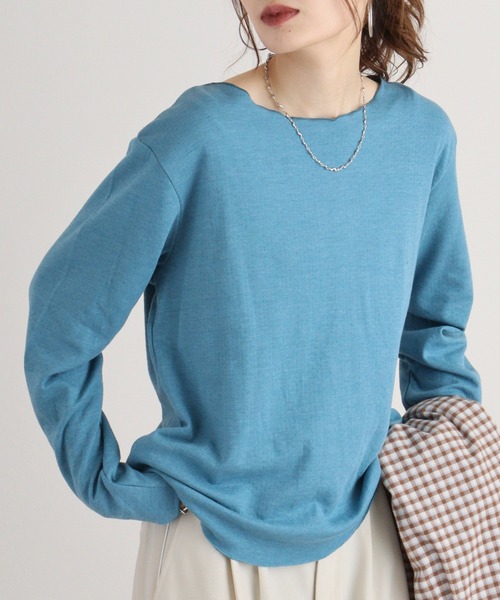 Arinomama（アリノママ）の「接結天竺　メロウトップス（Tシャツ/カットソー・レディース・アイボリー系/ライトグリーン系/ブラック/サックスブルー/テラコッタ・F）」の5枚目の写真