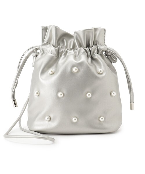 SHOO・LA・RUE（シューラルー）の「◆華やかさをプラスする パール調巾着ショルダーバッグ（ショルダーバッグ・レディース・ブラック/シルバー・00）」の16枚目の写真