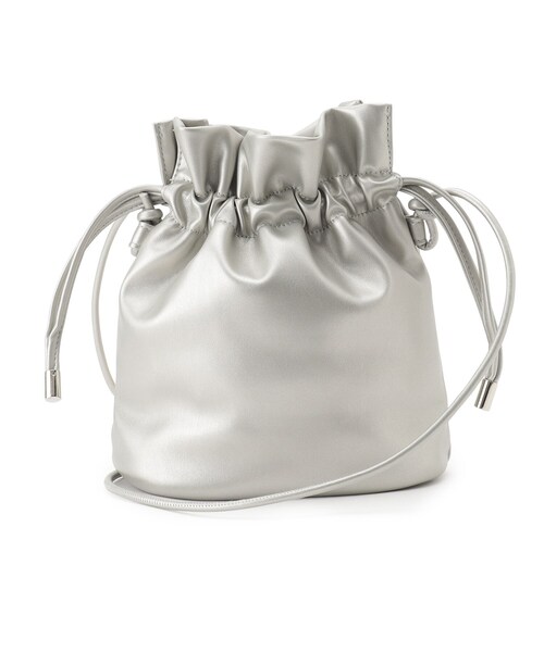 SHOO・LA・RUE（シューラルー）の「◆華やかさをプラスする パール調巾着ショルダーバッグ（ショルダーバッグ・レディース・ブラック/シルバー・00）」の5枚目の写真