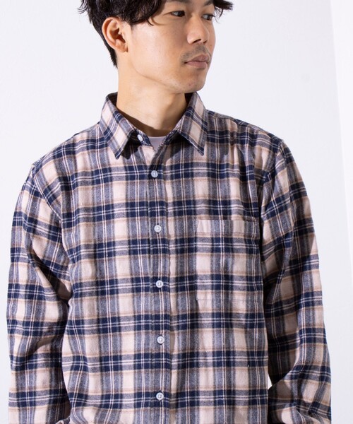 GLOSTER(グロスター)の「【GLOSTER/グロスター】ツイルチェック 起毛 レギュラーカラーシャツ 長袖 ネルシャツ(シャツ/ブラウス・メンズ・ブルー/ホワイト/レッド/イエロー・M/L/XL)」の12枚目の写真