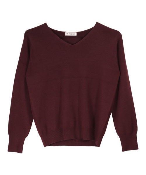 TOKYO SHIRTS(トウキョウシャツ)の「ベーシックVネックニットプルオーバー(ニット/セーター・レディース・ブラウン/ネイビー/グレー・M/L/LL)」の3枚目の写真