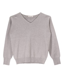 美品　ドゥーズィエムクラス　 スムースニット Vネックプルオーバー　グレー Deuxieme Classe（ドゥーズィエムクラス）の「* スムースニット V