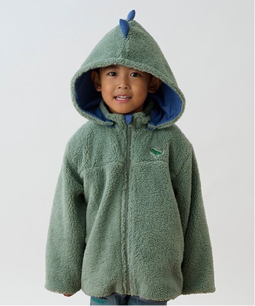 kladskap（クレードスコープ）の「恐竜リバーシブルボアブルゾン（ブルゾン・キッズ・ベージュ/カーキ・90cm/100cm/110cm/120cm/130cm）」の4枚目の写真