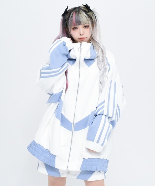 レフレム　REFLEM ジャージ　ブルゾン　水色 レフレムREFLEM ジャージブルゾン水色