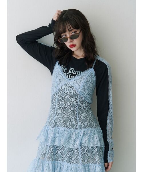 jouetie(ジュエティ)の「シャイニーロゴレースライントップス/ロンT(Tシャツ/カットソー・レディース・ブラック/レッド/オフホワイト・MEDIUM)」の21枚目の写真