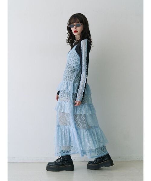 jouetie(ジュエティ)の「シャイニーロゴレースライントップス/ロンT(Tシャツ/カットソー・レディース・ブラック/レッド/オフホワイト・MEDIUM)」の22枚目の写真