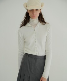 W FACE BUTTON KNIT TOPS