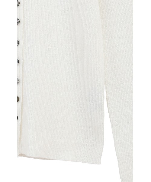 CLANE（クラネ）の「W FACE BUTTON KNIT TOPS（ニット/セーター・レディース・ブラック/グリーン/ホワイト・1/2）」の9枚目の写真