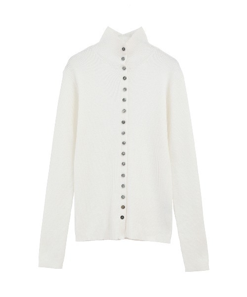 CLANE（クラネ）の「W FACE BUTTON KNIT TOPS（ニット/セーター・レディース・ブラック/グリーン/ホワイト・1/2）」の13枚目の写真