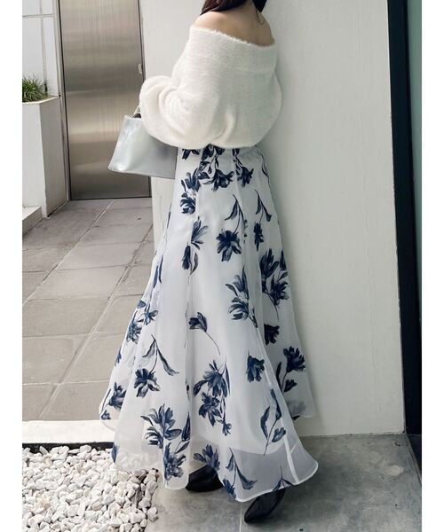 MERCURYDUO（マーキュリーデュオ）の「オフショルミニシャギーふわふわニット（ニット/セーター・レディース・グレー/アイボリー/レッド・FREE）」の11枚目の写真