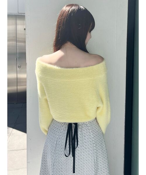 MERCURYDUO（マーキュリーデュオ）の「オフショルミニシャギーふわふわニット（ニット/セーター・レディース・グレー/アイボリー/レッド・FREE）」の22枚目の写真