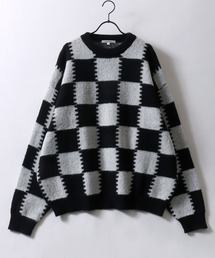 SITRY(Vg[)Checkered Pattern Knit Pullover/I[o[TCY `FbJ[ jbg Z[^[(jbg/Z[^[)