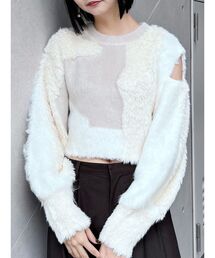 MURUA | 異素材MIXフェザーニット(ニット/セーター)