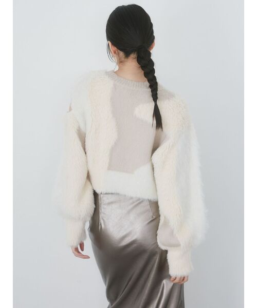 MURUA（ムルーア）の「異素材MIXフェザーニット（ニット/セーター・レディース・アイボリー/ブラウン/ブルー・FREE）」の21枚目の写真