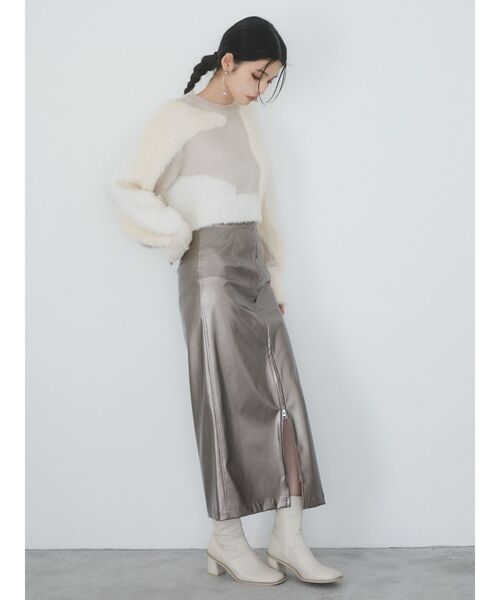 MURUA（ムルーア）の「異素材MIXフェザーニット（ニット/セーター・レディース・アイボリー/ブラウン/ブルー・FREE）」の22枚目の写真