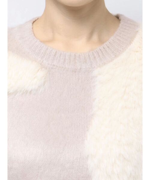 MURUA（ムルーア）の「異素材MIXフェザーニット（ニット/セーター・レディース・アイボリー/ブラウン/ブルー・FREE）」の13枚目の写真