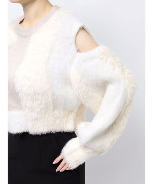 MURUA（ムルーア）の「異素材MIXフェザーニット（ニット/セーター・レディース・アイボリー/ブラウン/ブルー・FREE）」の14枚目の写真