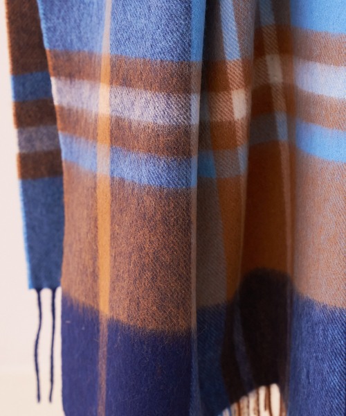 collex（コレックス）の「ラムズウールチェックマフラー（マフラー・レディース・ブルー系その他/オレンジ系その他・フリー）」の10枚目の写真