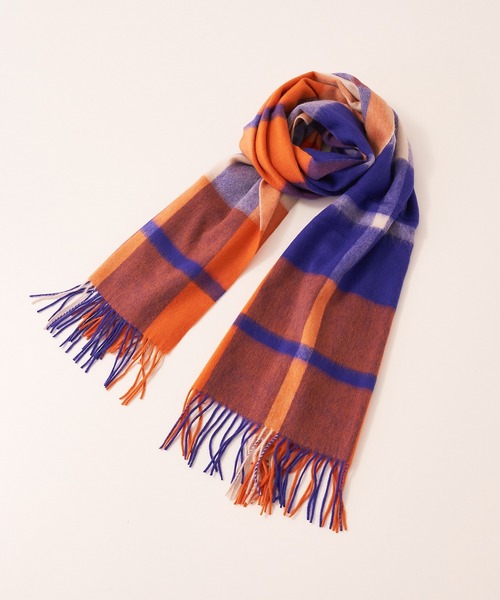 collex（コレックス）の「ラムズウールチェックマフラー（マフラー・レディース・ブルー系その他/オレンジ系その他・フリー）」の12枚目の写真