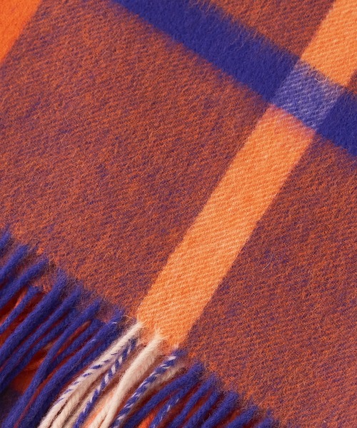 collex（コレックス）の「ラムズウールチェックマフラー（マフラー・レディース・ブルー系その他/オレンジ系その他・フリー）」の13枚目の写真