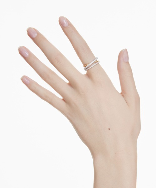 SWAROVSKI(スワロフスキー)の「【公式】【スワロフスキー】Hyperbola リング ミックスカット, ホワイト, ミックスメタル仕上げ(リング・レディース・ホワイト・50/55/52)」の2枚目の写真