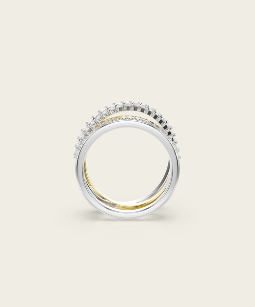 SWAROVSKI(スワロフスキー)の「【公式】【スワロフスキー】Hyperbola リング ミックスカット, ホワイト, ミックスメタル仕上げ(リング・レディース・ホワイト・50/55/52)」の4枚目の写真