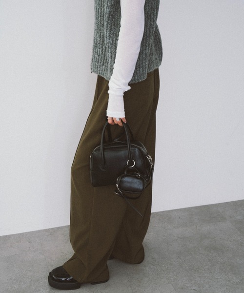 HANNE（アン）の「ポーチコンビミニボストンハンドバッグ（ハンドバッグ・レディース・ブラック/ブラウン・FREE）」の4枚目の写真