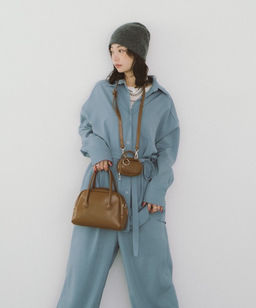 HANNE（アン）の「ポーチコンビミニボストンハンドバッグ（ハンドバッグ・レディース・ブラック/ブラウン・FREE）」の8枚目の写真