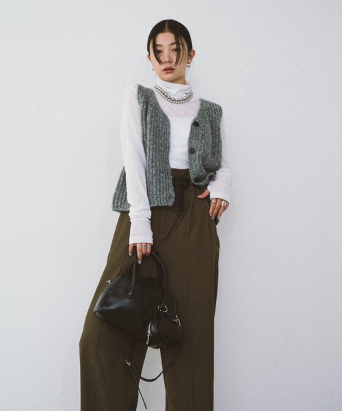 HANNE（アン）の「ポーチコンビミニボストンハンドバッグ（ハンドバッグ・レディース・ブラック/ブラウン・FREE）」の6枚目の写真