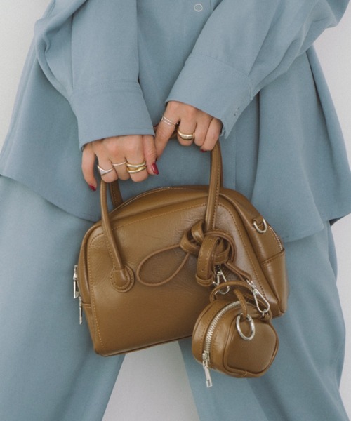 HANNE（アン）の「ポーチコンビミニボストンハンドバッグ（ハンドバッグ・レディース・ブラック/ブラウン・FREE）」の21枚目の写真