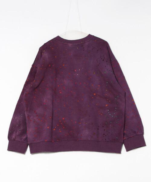 HOOK（フック）の「【HOOK】for　girls ウォッシュ加工穴ダメージスウェット（スウェット・レディース・パープル/ダークグレー/ネイビー/ライトグレー・FREE）」の5枚目の写真