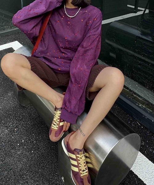 HOOK（フック）の「【HOOK】for　girls ウォッシュ加工穴ダメージスウェット（スウェット・レディース・パープル/ダークグレー/ネイビー/ライトグレー・FREE）」の8枚目の写真