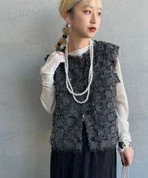 [nenom/ネノム] セットアップ可能 ブロックフェザー ショートベスト