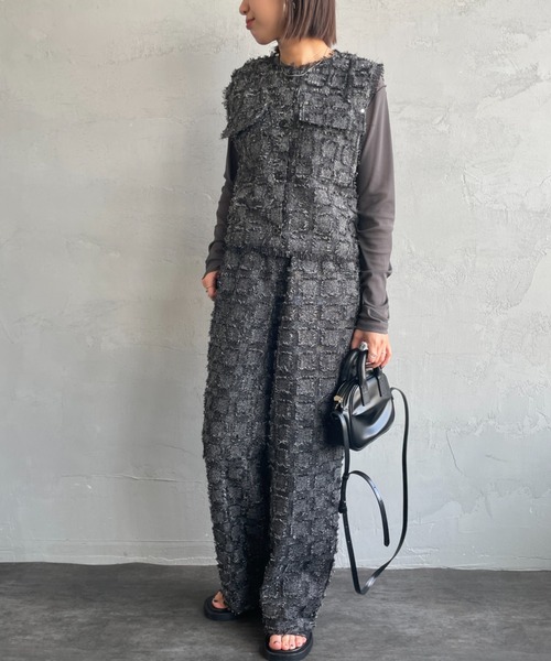 nenom/ネノム] セットアップ可能 ブロックフェザー ショートベスト