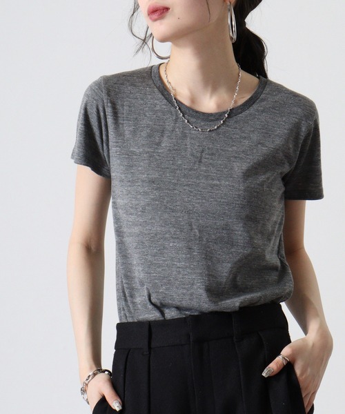 TRUSS(トラス)の「TRUSS トライブレンドウィメンズTシャツ(Tシャツ/カットソー・レディース・ブラック/オートミール/ヘザーグレー・M)」の2枚目の写真