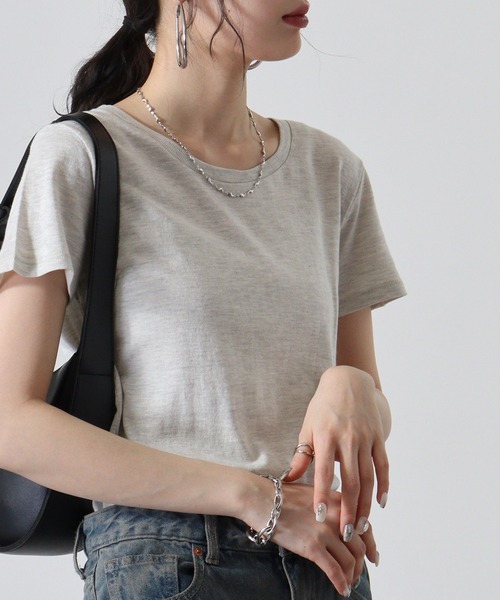 TRUSS(トラス)の「TRUSS トライブレンドウィメンズTシャツ(Tシャツ/カットソー・レディース・ブラック/オートミール/ヘザーグレー・M)」の18枚目の写真