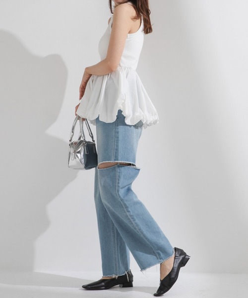 rectangle（レクタングル）の「カップ付きバルーンタンクトップ（Tシャツ/カットソー・レディース・ブラック/ホワイト/グレー・FREE）」の15枚目の写真