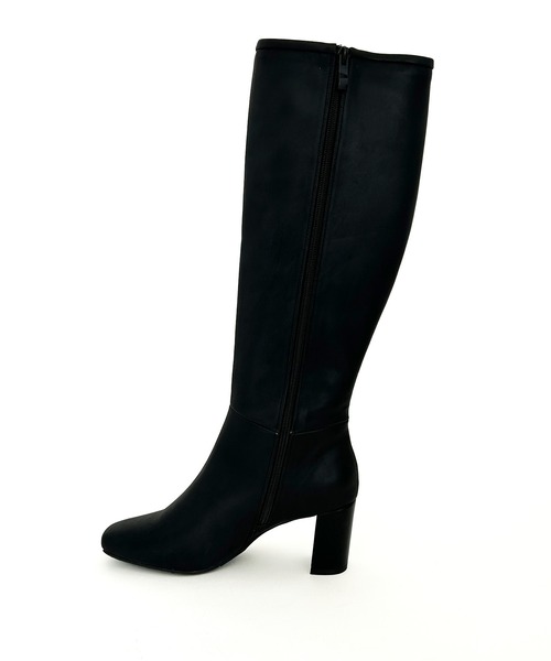 SOROTTO（ソロット）の「シンプル スクエアトゥロングブーツ サイドファスナー/太ヒール（ブーツ・レディース・ブラウン/アイボリー/ブラック・S/L/M/LL）」の16枚目の写真